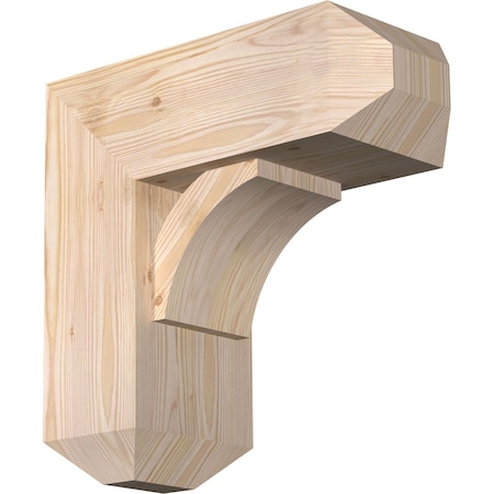 Ekena Millwork Thorton Craftsman Smooth Bracket w/ Offset Brace, Douglas Fir, 7 1/2"W x 18"D x 18"H BKT0806X18X18THR04SDF